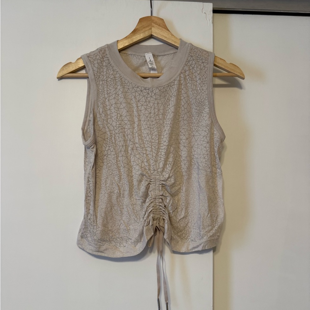 Lululemon Athletica Textured Cream Tank Top